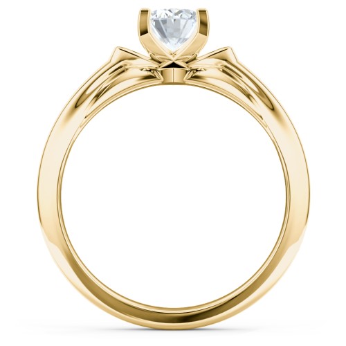 Solitaire Engagement Ring with Peaked Shoulders