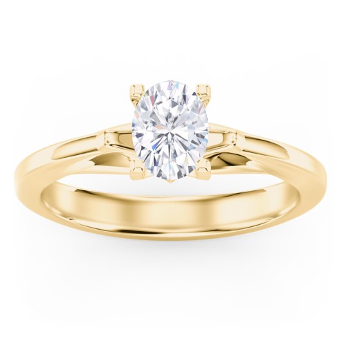 Solitaire Engagement Ring with Peaked Shoulders