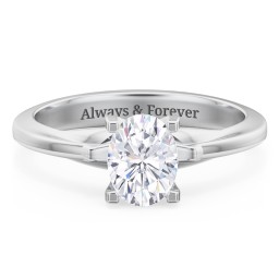 Solitaire Engagement Ring with Peaked Shoulders