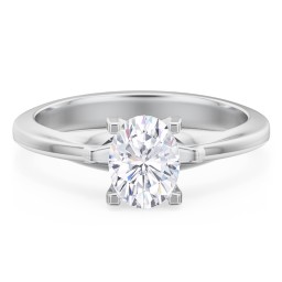 Solitaire Engagement Ring with Peaked Shoulders