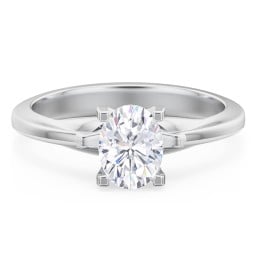 Solitaire Engagement Ring with Peaked Shoulders
