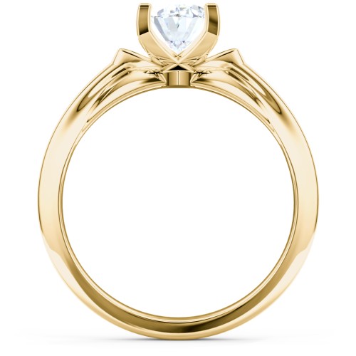 Solitaire Engagement Ring with Peaked Shoulders
