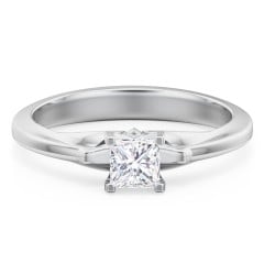 Solitaire Engagement Ring with Peaked Shoulders
