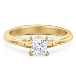 Solitaire Engagement Ring with Peaked Shoulders