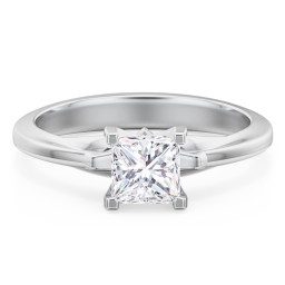 Solitaire Engagement Ring with Peaked Shoulders