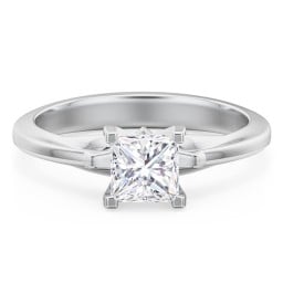 Solitaire Engagement Ring with Peaked Shoulders