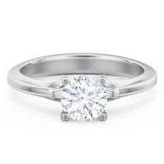 Solitaire Engagement Ring with Peaked Shoulders