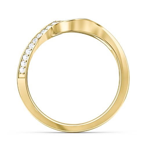 Twisted Wave Band Ring with Diamond Accents