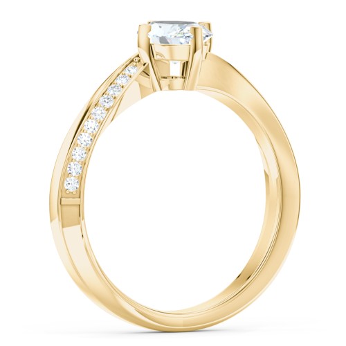 Solitaire Engagement Ring with Twisted Shoulder Accents
