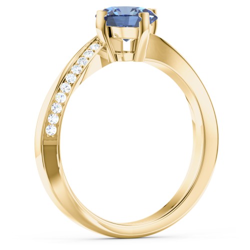 Solitaire Engagement Ring with Twisted Shoulder Accents