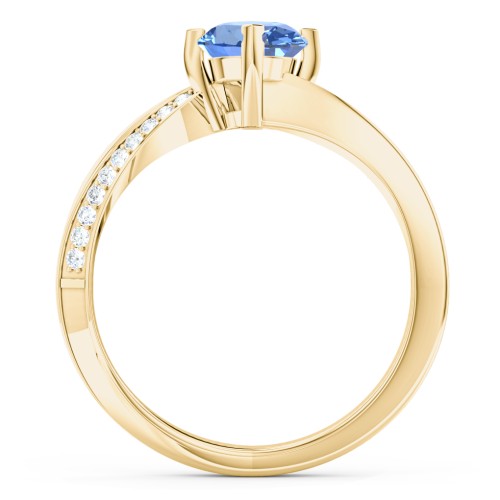 Solitaire Engagement Ring with Twisted Shoulder Accents