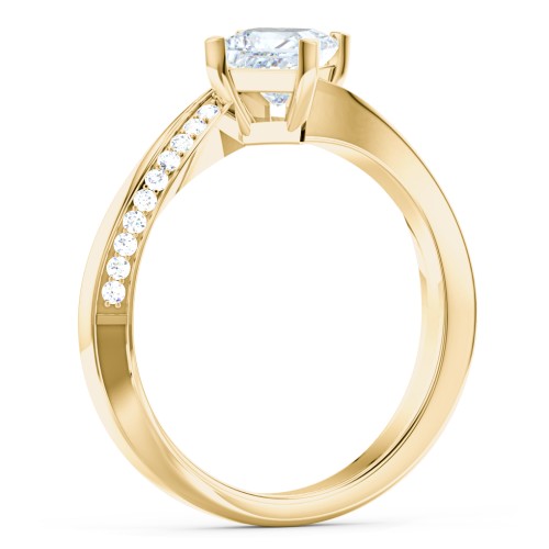 Solitaire Engagement Ring with Twisted Shoulder Accents
