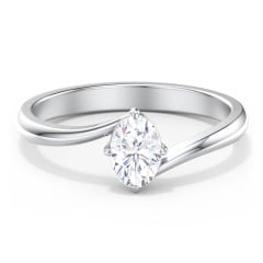 Diamond Solitaire Bypass Engagement Ring