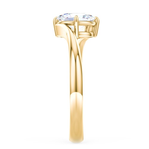 Diamond Solitaire Bypass Engagement Ring
