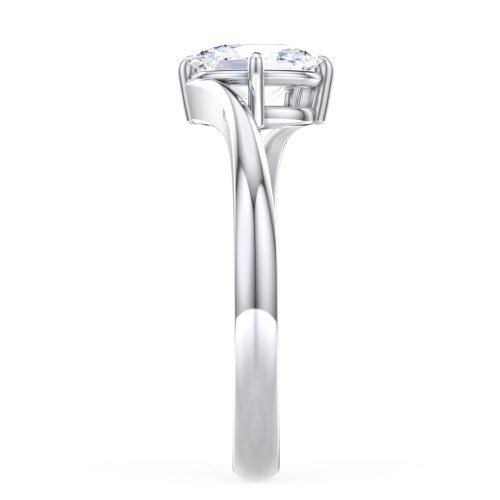 Diamond Solitaire Bypass Engagement Ring