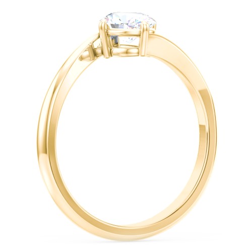 Diamond Solitaire Bypass Engagement Ring – 9kt Yellow Gold
