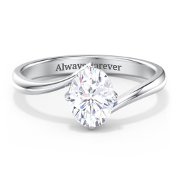 Diamond Solitaire Bypass Engagement Ring
