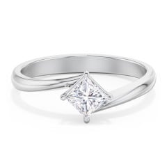 Diamond Solitaire Bypass Engagement Ring