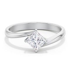 Diamond Solitaire Bypass Engagement Ring