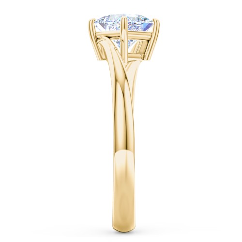 Diamond Solitaire Bypass Engagement Ring – 9kt Yellow Gold