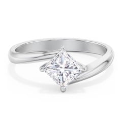 Diamond Solitaire Bypass Engagement Ring