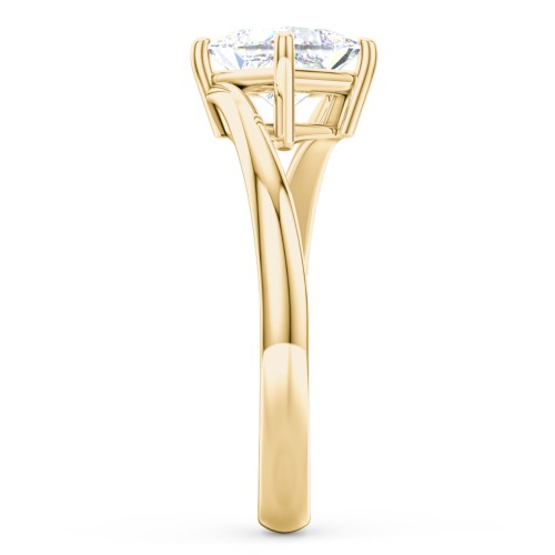 Diamond Solitaire Bypass Engagement Ring – 9kt Yellow Gold