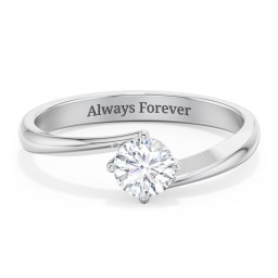 Diamond Solitaire Bypass Engagement Ring