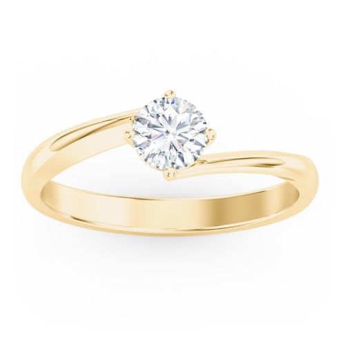 Diamond Solitaire Bypass Engagement Ring