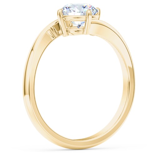 Diamond Solitaire Bypass Engagement Ring – 9kt Yellow Gold