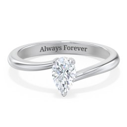 Diamond Solitaire Bypass Engagement Ring