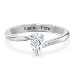 Diamond Solitaire Bypass Engagement Ring