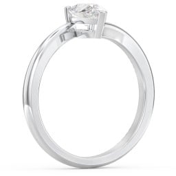Diamond Solitaire Bypass Engagement Ring