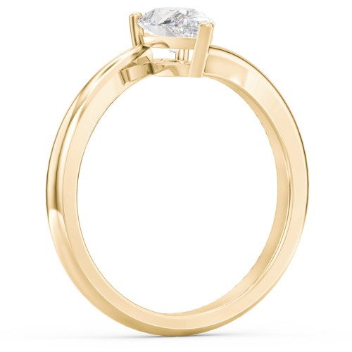 Diamond Solitaire Bypass Engagement Ring