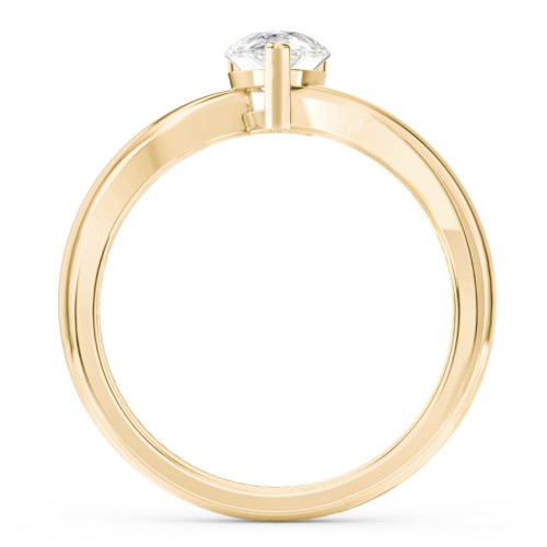 Diamond Solitaire Bypass Engagement Ring