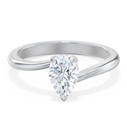 Diamond Solitaire Bypass Engagement Ring