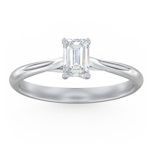 Classic Solitaire Engagement Ring – 14K White Gold