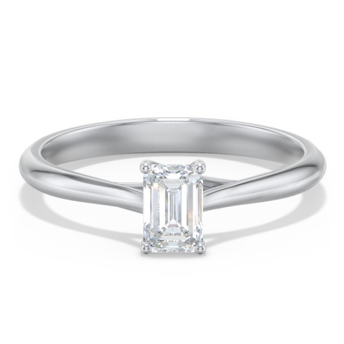 Classic Solitaire Engagement Ring – 14K White Gold