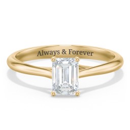 Classic Solitaire Engagement Ring in 9K Solid Yellow Gold with 04LABDIAM-EM-1.00-SI1-F-G
