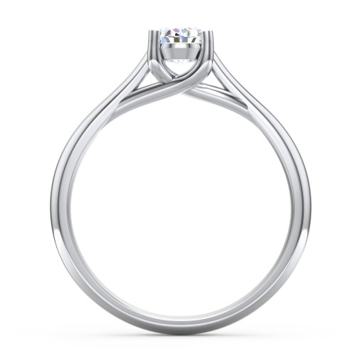 Classic Solitaire Engagement Ring – 14K White Gold