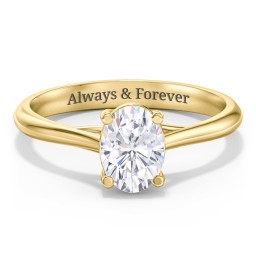 Classic Solitaire Engagement Ring in 9K Solid Yellow Gold with 04LABDIAM-OV-1.00-SI1-G-G