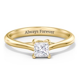 Classic Solitaire Engagement Ring in 9K Solid Yellow Gold with 04LABDIAM-PC-0.50-VS2-F-G