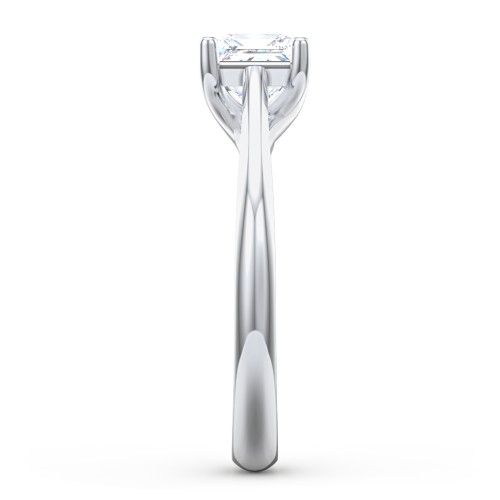 Classic Solitaire Engagement Ring – 14K White Gold