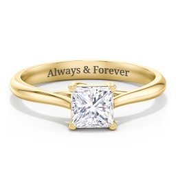 Classic Solitaire Engagement Ring in 9K Solid Yellow Gold with 04LABDIAM-PC-1.00-SI1-F-G
