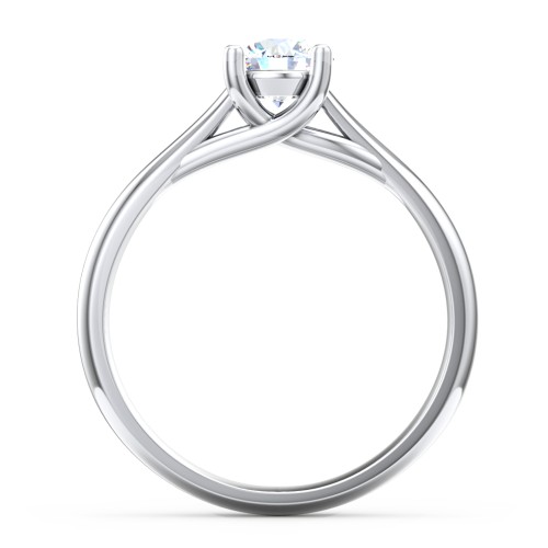 Classic Solitaire Engagement Ring – 14K White Gold