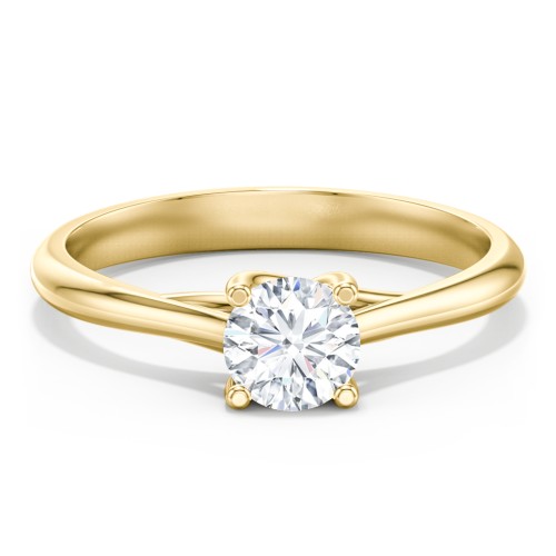 Classic Solitaire Engagement Ring – 9kt Yellow Gold
