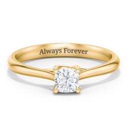 Classic Solitaire Engagement Ring in 9K Solid Yellow Gold with 04LABDIAM-CU-0.50-SI1-F-G