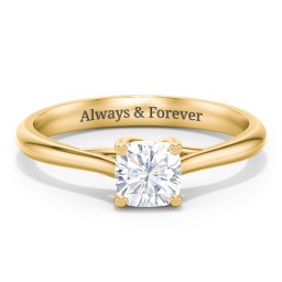 Classic Solitaire Engagement Ring in 9K Solid Yellow Gold with 04LABDIAM-CU-1.00-VS2-G-G