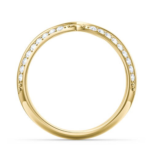 V-Shape Double Row Accented Band Ring
