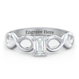Diamond Solitaire Engagement Ring with Infinity Band