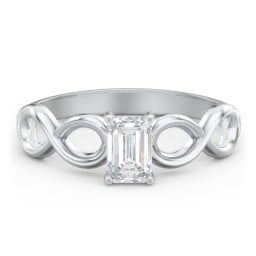 Diamond Solitaire Engagement Ring with Infinity Band